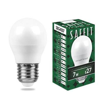 Лампа светодиодная SBG4507 7Вт 2700K 230В E27 G45; SAFFIT, 55036