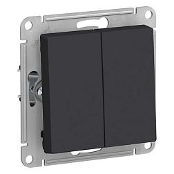 Выключатель 2-кл. с/у AtlasDesign 10А IP20 10AX карбон Schneider Electric, ATN001051