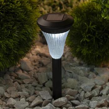 Фонарь садовый на солнечной батарее LED 31 см черный пластик; ЭРА, SL-PL31, Б0007507