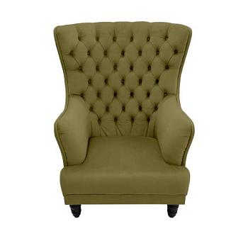 Кресло Квин 850х950х1140мм с каретной стяжкой зеленый/SHAGGY GREEN
