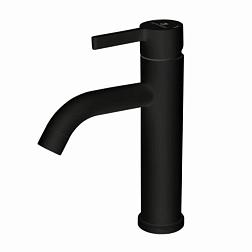 Смеситель для раковины однорычажный короткий излив черный Black White; Gota Rocio, 016084-GOTA