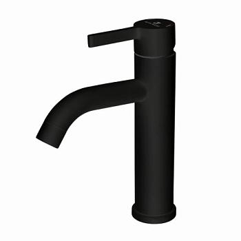 Смеситель для раковины однорычажный короткий излив черный Black White; Gota Rocio, 016084-GOTA