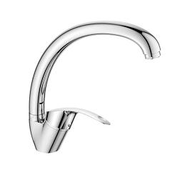 Смеситель одноручный для кухни с высоким поворотным изливом, хром, Decoroom, DR71021
