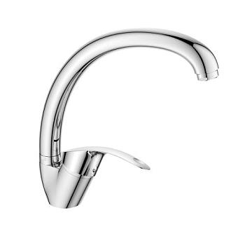 Смеситель одноручный для кухни с высоким поворотным изливом, хром, Decoroom, DR71021