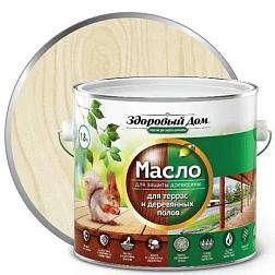 Масло для террас и деревянных полов Здоровый Дом слоновая кость 1,8л; 0007085