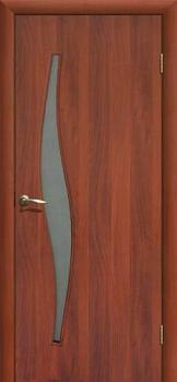 Полотно дверное Fly Doors Волна итальянский орех ПО 800мм стекло матовое; Сибирь Профиль