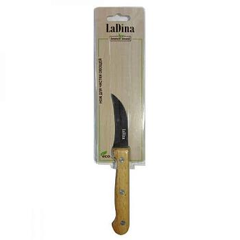 Нож нерж сталь 16,5см для чистки овощей с деревян ручкой Branch wood/LaDina; 30101-3