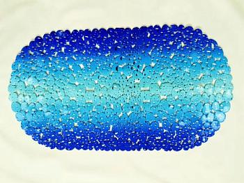 Коврик-SPA для ванны 67х36 см ПВХ на присосках синий Дождь; Fora