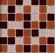 Мозаика стеклянная EFFECT коричн микс 30х30см (чип 25х25х3,5мм)