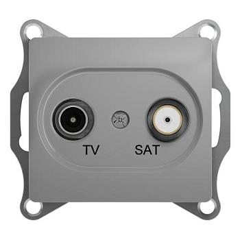 Розетка TV-SAT 2-м с/у Glossa окон. 1DB алюм. Schneider Electric, GSL000397