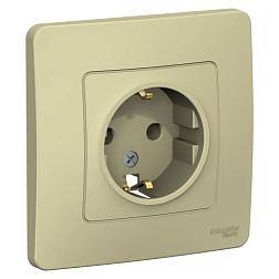Розетка 1-м с/у BLANCA 16А 250В без шторок с/з беж Schneider Electric, BLNRS001017