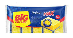 Губка д/посуды BIG City Life крупнопористые MAX уп/5шт; 14410021/15108045/ 14410298