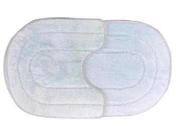 Набор ковриков для ванной комнаты Delphinium Эллипс микрофибра 45х75 см 45х45 см белый