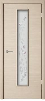 Полотно дверное Роса беленый дуб ПО 600мм стекло художественное