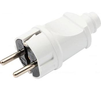 Вилка прямая Евро с з/к 16А 250В 16A IP20 белая