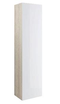 Шкаф-пенал для ванной комнаты Smart45 белый ясень, ЛДСП 170х42х32 см с корзиной; Cersanit, SL-SMA/WH