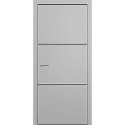 Полотно дверное ZaDoor K1 серый матовый 600мм кромка ALU