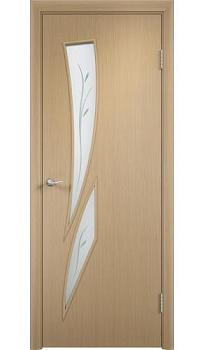 Полотно дверное Fly Doors Стрелиция беленый дуб ПО 900мм стекло матовое; Сибирь Профиль
