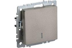 Выключатель 1-кл. с/у BRITE 10А IP20 с инд. шампань;IEK, BR-V10-1-10-K37