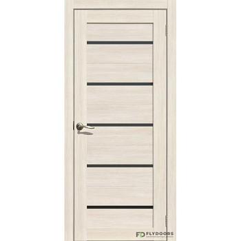 Полотно дверное Fly Doors La Stella эко-шпон 206 ясень снежный черное стекло 900мм; Сибирь Профиль