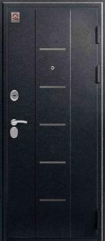 Дверь металлическая С-105 960х2050мм R 1,2мм черный муар/лиственница темная X7