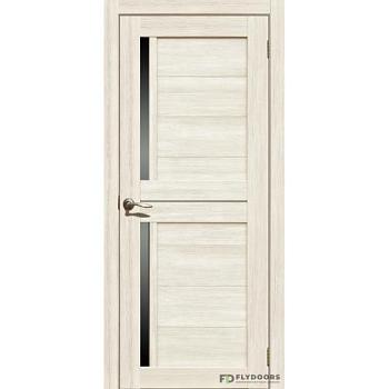 Полотно дверное Fly Doors La Stella эко-шпон 202 ясень снежный черное стекло 900мм; Сибирь Профиль