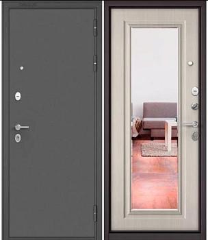 Дверь металлическая Мастино TRUST MASS 140 960 L Графит букле/Ларче бьянко/зеркало; Бульдорс