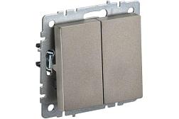 Выключатель 2-кл. с/у BRITE 10А IP20 шампань;IEK, BR-V20-0-10-K37