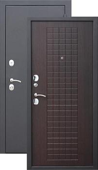 Дверь металлическая Гарда Муар 860х2050мм L 1,2 мм черный муар/венге