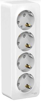 Розетка электрическая Blanca о/у 4-ая белая с/з защитные шторки; Schneider Electric, BLNRA011411