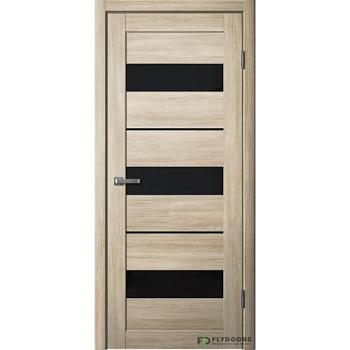 Полотно дверное Fly Doors La Stella эко-шпон 200 ясень латте черное стекло 700мм; Сибирь Профиль