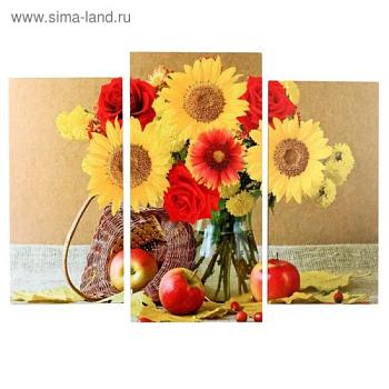 Картина модульная 60х80 см Натюрморт с букетом цветов; С-Л, 4675806