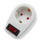 Переходник евророзетка с/з с выкл защитой от детей; Volsten, SA 1/1-ZDV