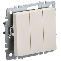 Выключатель 3-кл. с/у BRITE 10А IP20 беж.;IEK, BR-V30-0-10-K10