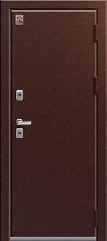 Дверь металлическая Т-1 960х2050мм L в комплекте с замком, медь металл/металл