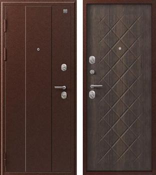 Дверь металлическая V02 860х2050мм L 1,0мм серый медный антик/венге