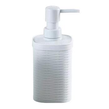 Дозатор для жидкого мыла настольный пластик белый ротанг; А6154