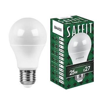 Лампа светодиодная SBA6525 25Вт 6400K 230В E27 A65; SAFFIT, 55089