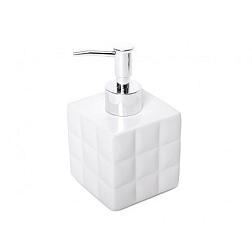 Дозатор для жидкого мыла настольный керамика хром белый Quadratto; 870-11