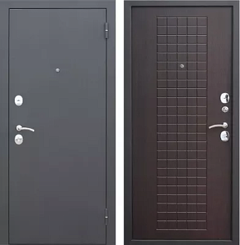 Дверь металлическая Гарда Муар 960х2050мм R 1,2 мм черный муар/венге