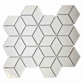 Мозаика керамическая MEDINA WHITE белый глянец микс 30,6х26,45см (чип 48х48х6мм)