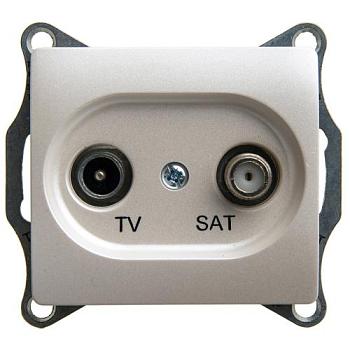 Розетка TV-SAT Glossa 1DB оконечная перламутр Schneider Electric, GSL000697