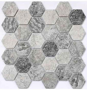 Мозаика керамическая OLMETO GREY серый 28,2х27,1см (чип 51х59х6мм)