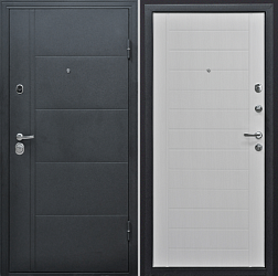 Дверь металлическая Эверест 860х2050мм L 1,2мм серый графит-беленый дуб; Форпост