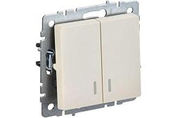 Выключатель 2-кл. с/у BRITE 10А IP20 беж.;IEK, BR-V20-0-10-K10
