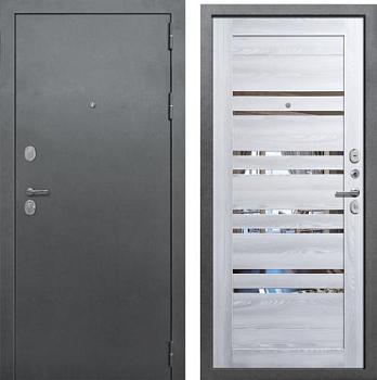 Дверь металлическая Бункер Дуэт 860х2050мм R 1,2 мм букле темный/ривьера айс