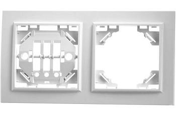 Рамка Эрна 2-постовая горизонтальная белый; STEKKER, PFR00-9002-01