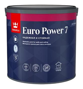 Краска В/Д для стен и потолков Euro Power 7 матовая С 2,7 л; TIKKURILA