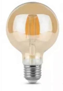 Лампа светодиодная LED Filament G95 E27 6W Golden 2400K; Gauss, 105802006