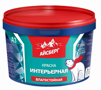 Краска В/Д для стен и потолков Айсберг А3 матовая влагостойкая 14 кг